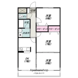 ラッフルズ東通り【105号室】の間取り
