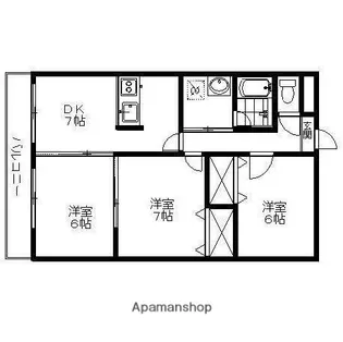 ラッフルズ東通り【205号室】の間取り