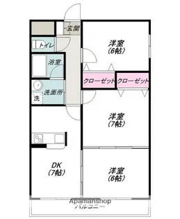 ラッフルズ東通り【303号室】の間取り