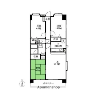 ライフコア前橋【401号室】の間取り