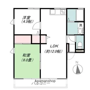 ビバーナムA・B【A201号室】の間取り
