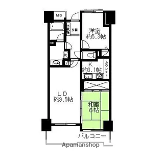 ダイヤモンドスクエア前橋【118号室】の間取り