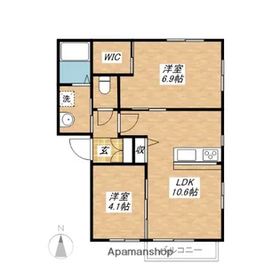 ベルヒルABCD【1階】の間取り