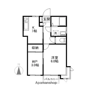 ハイツM Ⅰ・Ⅱ【1階】の間取り