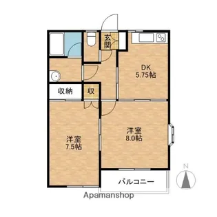 2DKの間取り画像