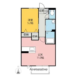 メゾン清里三番館【1階】の間取り