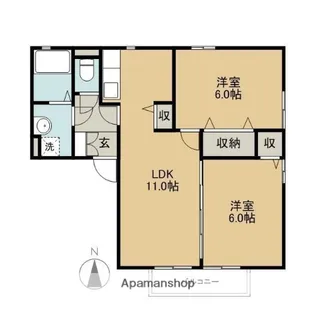 ヨーロピアン林B【1階】の間取り