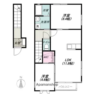 ウィンドワード【2階】の間取り