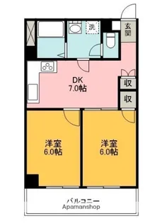 シャンボールとみざわⅠ・Ⅱ【4階】の間取り