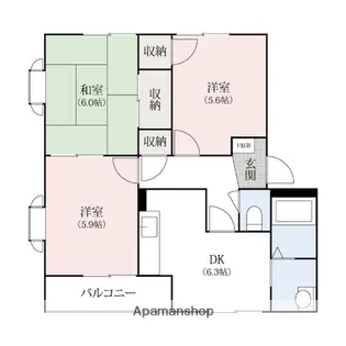 オークスA・B【2階】の間取り