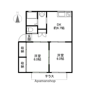 サンライズ(下新田町)【2階】の間取り