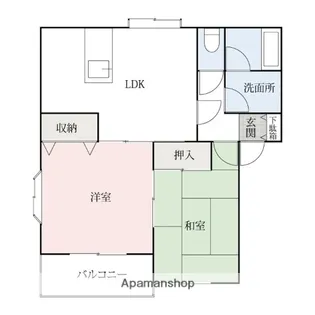 群馬県前橋市富士見町小暮【アパート】の間取り