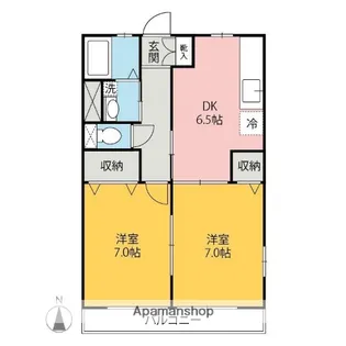 メゾンブルージュ【201号室】の間取り