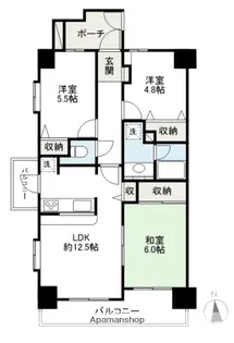 ダイアパレス前橋広瀬川【4階】の間取り