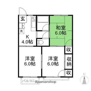 グリーンハイツ国領【203号室】の間取り