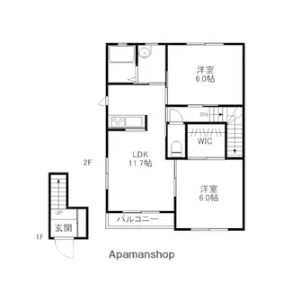 ラフィーネA・B【2階】の間取り