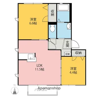 ヴィラルーチェA B【1階】の間取り