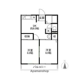 ミツモリハイツA・B【1階】の間取り