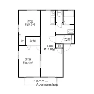 三宮ヒルズAB【2階】の間取り