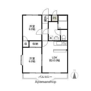 カンパーニュ敷島【3階】の間取り