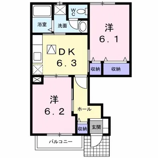 ヴァイオレットB【1階】の間取り