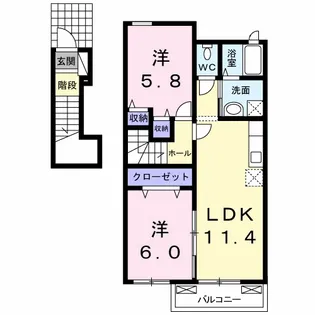 レイクヒルズ Ⅱ【2階】の間取り