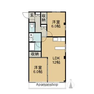 シャトル松井【2階】の間取り