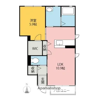 リゲルワン【1階】の間取り