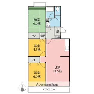 グラシア新前橋【2階】の間取り