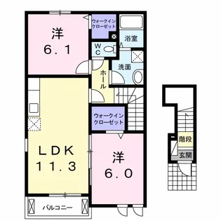 シャン ヴィラージュ【2階】の間取り