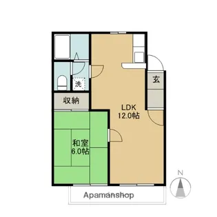 ウッディハイツ富田【2階】の間取り
