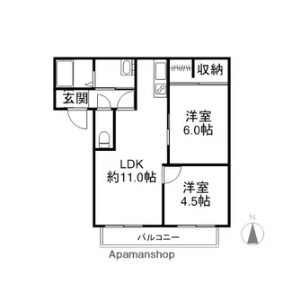 アゼリアⅡ【2階】の間取り