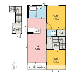 群馬県前橋市青葉町【アパート】の間取り
