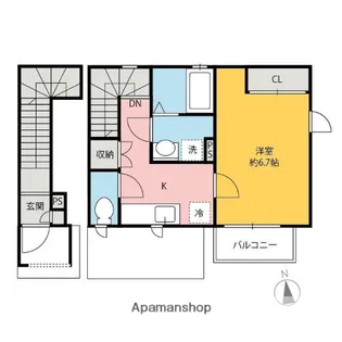 インテルノ【A202号室】の間取り