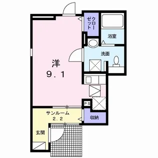 ル・プティシュ【1階】の間取り