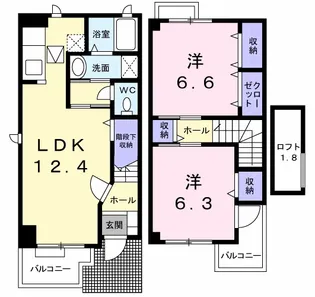 ソレアードA【1階】の間取り