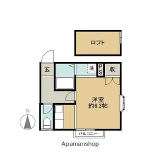 アルバグランデA・B棟【A203号室】の間取り