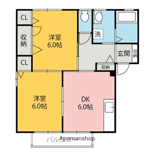 グレートウォールAB【B102号室】の間取り