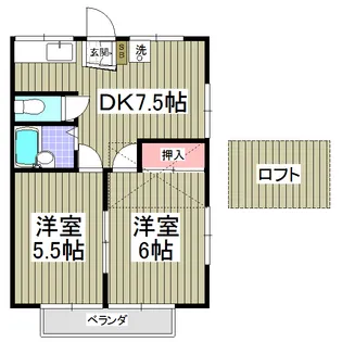 プレステージ大胡Ⅱ【2階】の間取り