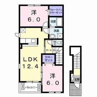 アクアクロスB【2階】の間取り