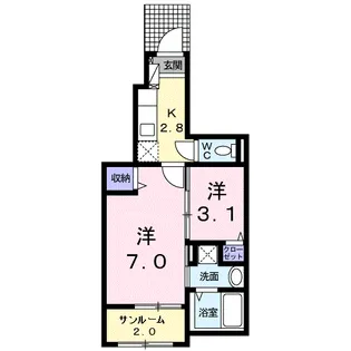 エクセレント T.Y Ⅱ【102号室】の間取り