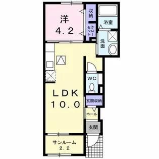 ルクソール B【1階】の間取り