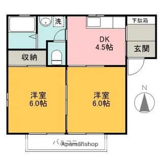 パティオA・B【B102号室】の間取り