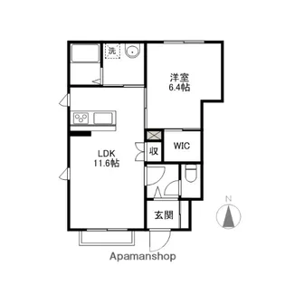 シュシュドメゾンⅠ・Ⅱ【1階】の間取り