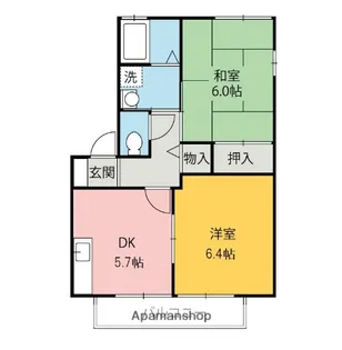 群馬県前橋市箱田町【アパート】の間取り