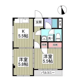 昭和マンション【2階】の間取り