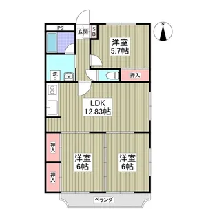 メゾンソレイユ【1階】の間取り