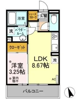 クロッシア三河町【3階】の間取り