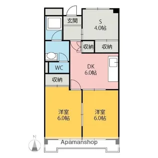シティヒルズ朝倉Ⅰ【401号室】の間取り