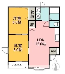 ウィステリアⅡーB【101号室】の間取り